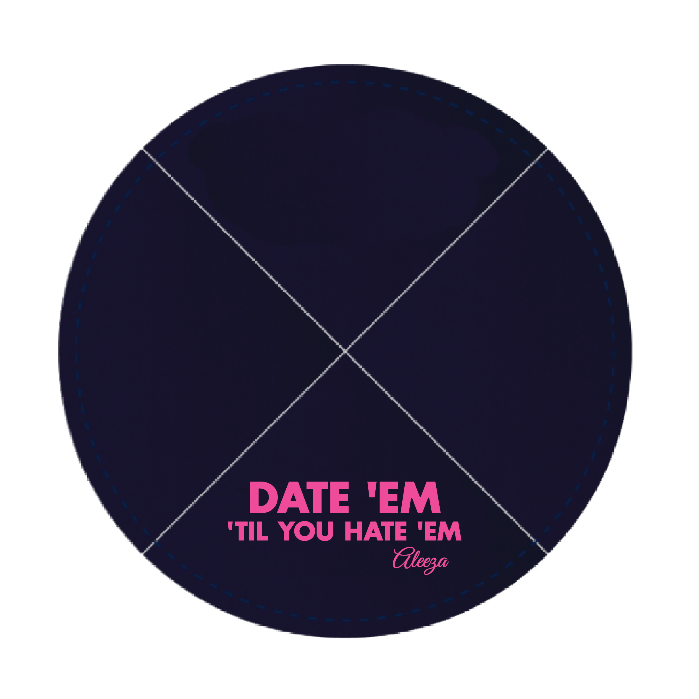 Date 'Em Till You Hate 'Em Cotton Klipped Kippah - Navy