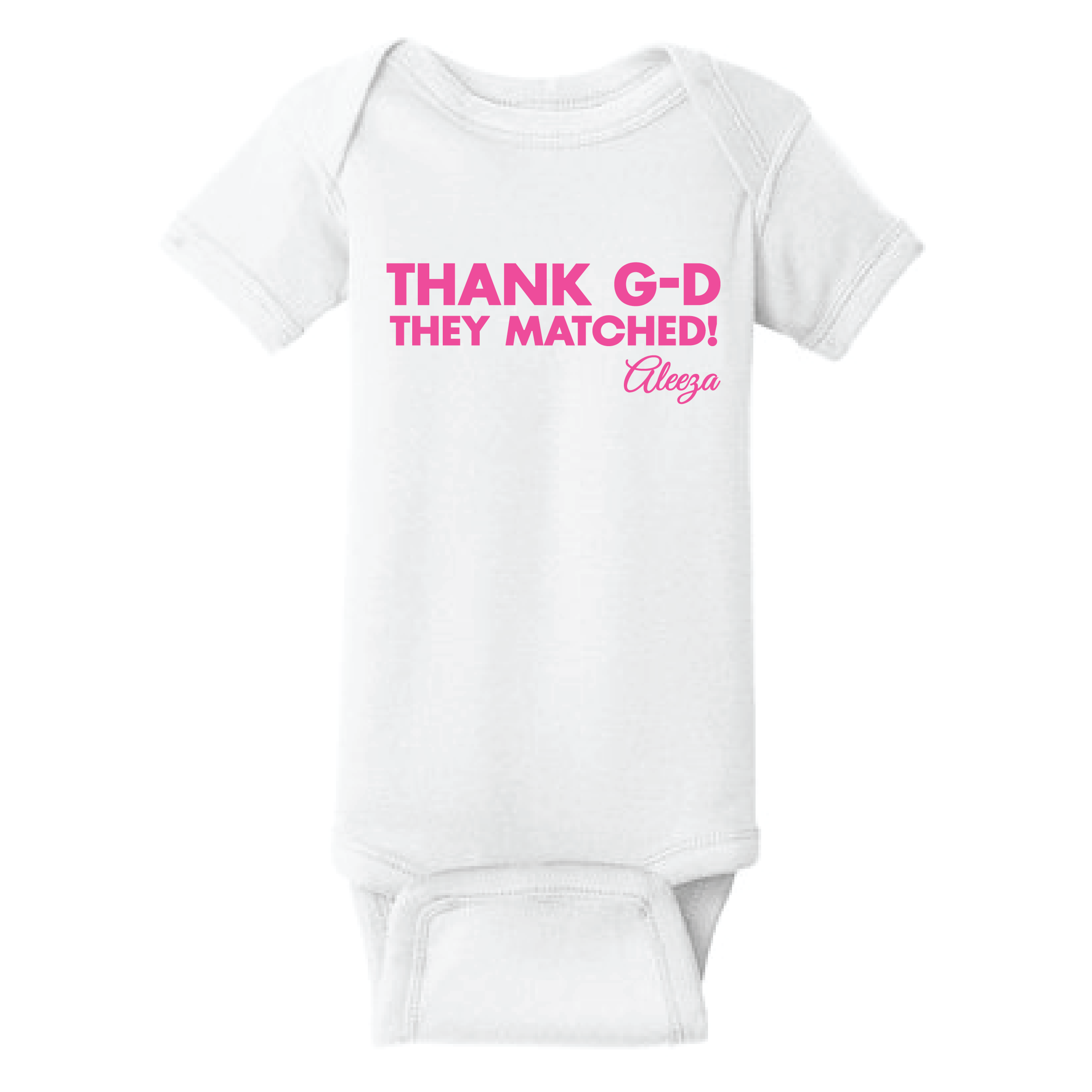 Thank G-d They Matched Onesie - White